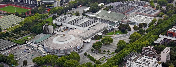 Luftaufnahme der Westfalenhallen in Dortmund